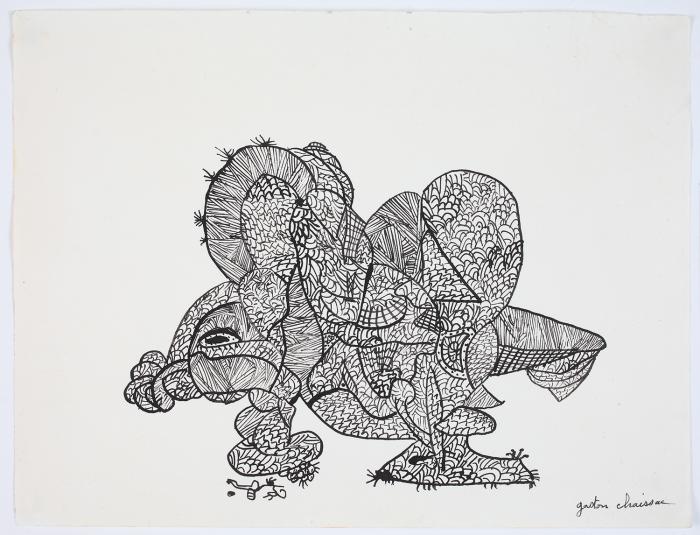 Gaston Chaissac "Composition aux formes enchevétrées", 1942 tinta sobre paper 24,2 x 31,8 cm