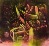 Roberto Matta, "Geyser de la mémoire", 1972-74 óleo sobre tela 204 x 218 cm.