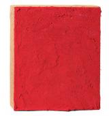 Teo Soriano, "Rojo de cadmio", 2008 pigmento sobre tela sobre madera 27 x 22 x 4 cm.