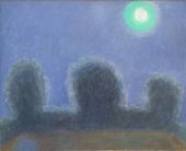 M.Ángeles Ortiz, "Paisatge nocturn, lluna plena", 1977 oli sobre tela 100 x 81 cm.