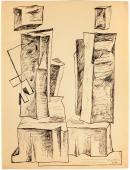Alberto Magnelli, "Pierres, 8 août", 1931 ink on paper 33,5 x 25 cm.