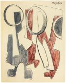 Alberto Magnelli, "Sans titre", 1936 tinta, llapis i llapis de colors sobre paper 26,5 x 21cm.