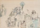 Ana Peters, 'Sin título', 1964 frottage, cera y acrílico sobre papel sobre táblex 68,5 x 99,5 cm