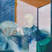Ana Peters, "Autorretrato inacabado", 1983-85 oli sobre tela 150 x 150 cm