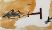 Joan Miró 'Maqueta de la cubierta del catálogo de la exposición....' 1981 pintura, barniz, lápiz sobre papel 25,5 x 44,3 cm