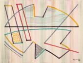 Alberto Magnelli, "Sans titre", 1959, rotuladores de colores sobre papel de tapicería, 47,5 x 63,5 cm