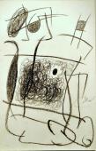 Joan Miró, "Personnage, chien, échelle de l'évasion", 1977, ceres sobre cartró, 50 x 32,5 cm