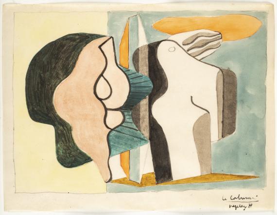 Le Corbusier, "Composition surréaliste. Coquillage et racine", 1939 tinta y acuarela sobre papel 20,4 x 26,6 cm