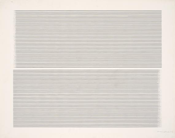 Joaquim Chancho, 'Horitzontals 2' 1973 tinta sobre paper 51,5 x 65 cm