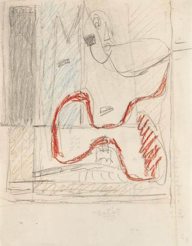 Le Corbusier, "Icone", 1957, graphite and colored pencil on paper 26,8 x 20,9 cm